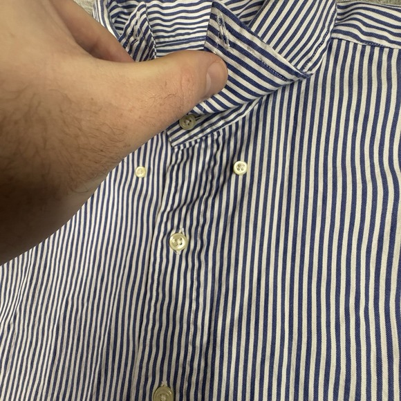 Polo Ralph Lauren Men's XL Blue/White Striped Classic Fit Dress Shirt SEE DESCRI - Picture 8 of 16